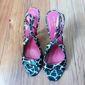 Vintage Kate Spade New York Animal Print sling back heels Size 8B